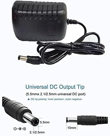 12 Volt 2A Power Adapter Supply, AC 100-240V to DC 12 V Power Supply Transformer Charger Wall Plug for DC12V Light Security CCTV Camera, Black, 8x...