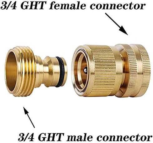 Garden Hose Quick Connector Male Hose End Adapters Solid Brass 3/4 inch GHT Thread Water Hose Fitting Repair Replacement, Male Only, Pack of 8...