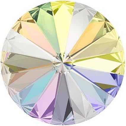 6-pcs 12mm Austria Crystal 1122 Rivoli Button with Shank, SW-1122BT (Crystal AB)...