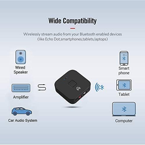 Bluetooth Receiver for Home Stereo RCA, 3.5mm AUX Wireless Audio Adapter for Home and Car Stereo System,NFC-Enabled...