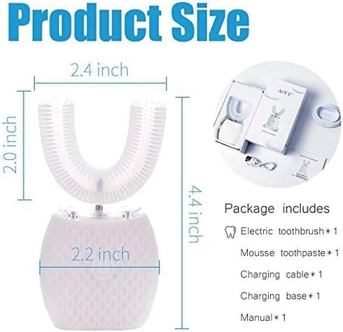 Automatic Ultrasonic Toothbrush, 360° Sonic Toothbrush Waterproof, Rechargeable Portable Electric Ultrasonic Toothbrush, Teeth whitening Brush for...