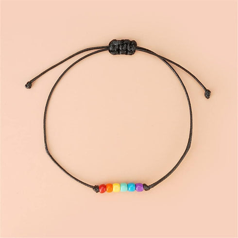 Bohemian Seed Bead Beaded Bracelet Anklet Colorful Rainbow LGBT Pride Bracelet LGBT BFF Friendship Bracelets for Women Men Teen Jewelry Adjust...