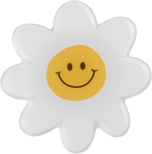 Cute Cartoon Smile Daisy Sun Flower Expandable Phone Grip Handle Smartphone Finger Holder Grip Bracket Support Adjustable Stand White...