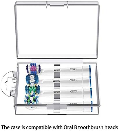 4 Packs Hygienic Protective Cover + 1 Electric Toothbrush Heads Storage Case for Oral B Toothbrush Heads...