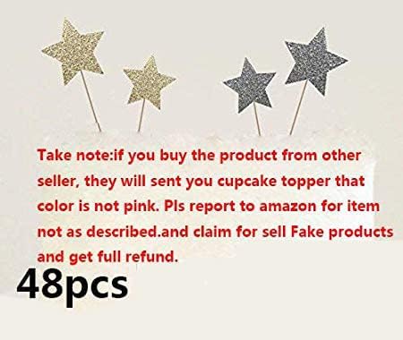 48 Pieces Little Star Toppers,Baby Shower Decor and Cupcake Party Picks...