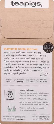teapigs Chamomile Flowers Made with Whole Flowers (15 Count)...