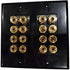 Black Speaker Wall Plate 16 Post for 8 Speakers and Color Coded for Home Theater System Dolby Audio Dolby Sound HDTV by Hookup.com....