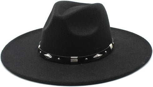 Hat Bands for Cowboy Hats Panama Rancher Hats Fedora Hats Men Women Handmade (Black Silver)...