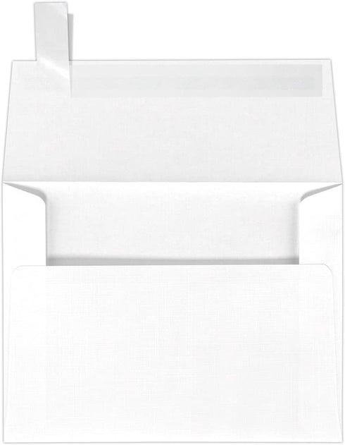 LUXPaper A2 Invitation Envelopes | Peel & Press | 4 3/8" x 5 3/4" | White Linen | 80lb. Text | 50 Qty...