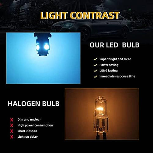 YM E-Bright T10 194 Led Bulb 168 W5W 2825 LED Light for Car Interior Lights Dome Map Trunk Dashboard Bulb License Plate Light 5050 5SMD DC 12V Ice...
