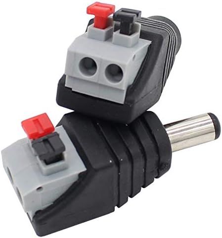 DC Power Connector Plug 10 Pairs Male and Female DC Connector 5.5mm x 2.1mm Power Jack Plug Adapter Socket for CCTV Camera and Led Strip...