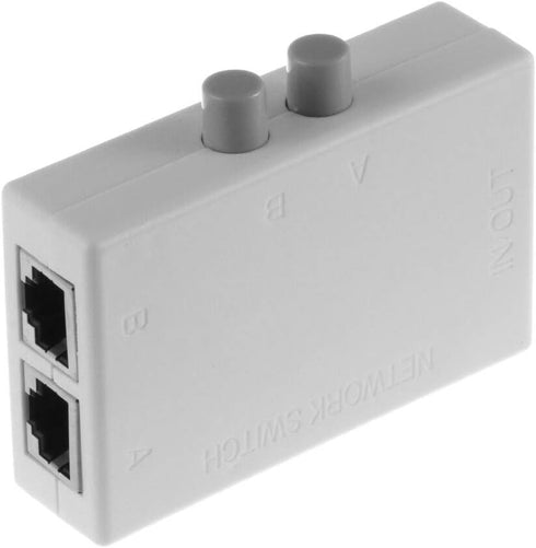 2 Ports 1x2 or 2x1 RJ45 Network Ethernet Port Switcher Modem Manual Sharing Switch Box Splitter Plug and Play...