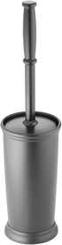 mDesign Toilet Bowl Brush and Holder - Covered Bathroom Toilet Brush - Standing Toilet Bowl Scrubber in Modern Holder - Space Saving, Deep Cleanin...
