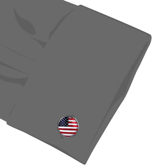 American Flag USA Tie Bar Clip and Cufflinks Set - Silver Colored Metal Plated - Luxury Clothing Accessories...