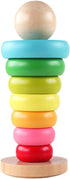 Stacking Rings Toy Wooden Rainbow Stacker Toddler Learning Toys for 18 Months 2 Year Old Baby Boys Girls Non-toxic...