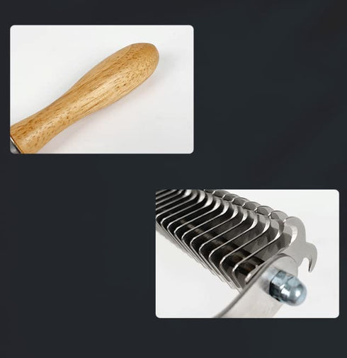Pet Hair Removal Comb Solid Wood Metal Pet Brush Bilateral Grooming Tool Matting And Grooming Of Tangled Hairs For Cats, Large Dogs, Small Dogs...