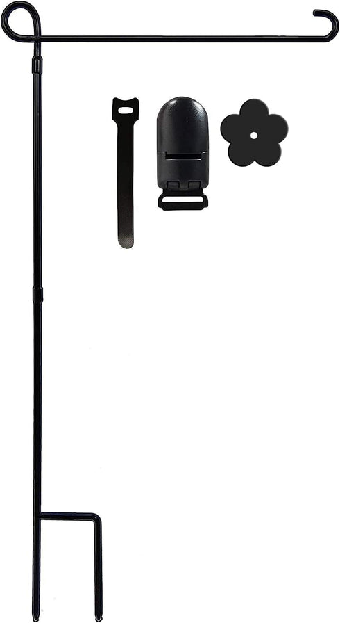 YEAHOME Garden Flag Holder Stand, Premium Yard Flag Holder Weather-Proof Metal Powder-Coated Flagpole with Clip and Stopper for Christmas Garden F...