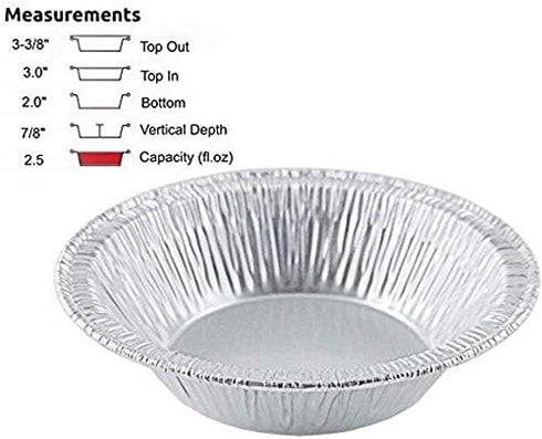 PACTOGO 3" Disposable Aluminum Foil Tart Pans Mini Silver Baking Pie Tins (Pack of 50)...