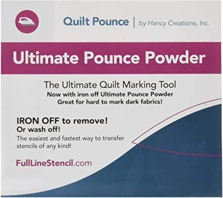 Ultimate Quilt Pounce Pad with Refillable Iron-off Chalk Powder, for Design Transfer and Fabric Marking using Quilting Stencils – 2 oz White Chalk...