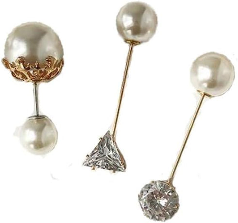 Pearl Diamond Brooches Safety Pins Decoration for Women 3 Pieces Sweater Shawl Clips Brooch Pins Set...