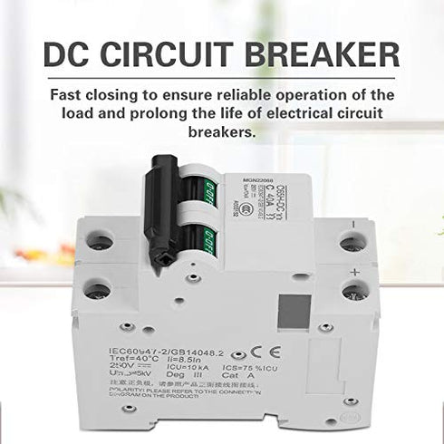 Premium Circuit Breaker, 2P 250V Low Voltage DC Miniature Circuit Breaker for Solar Panels Grid System(40A)...