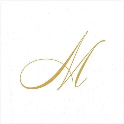 Entertaining with Caspari White Pearl Paper Linen Cocktail Napkins, Monogram Initial M, Pack of 30 (2900CG.M)...