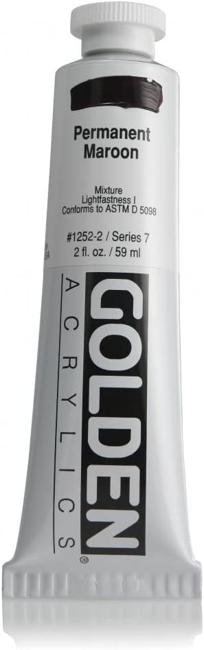 Golden Heavy Body Acrylic Paint, 2 Ounce, Permanent Maroon...