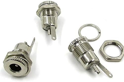 5 Pack 5.5mm x 2.1mm Female Socket Panel Mount Connector 5.5x2.1mm DC-099 Power Supply Jack Terminal Plug Adapter Replacement Repair Parts Solder ...