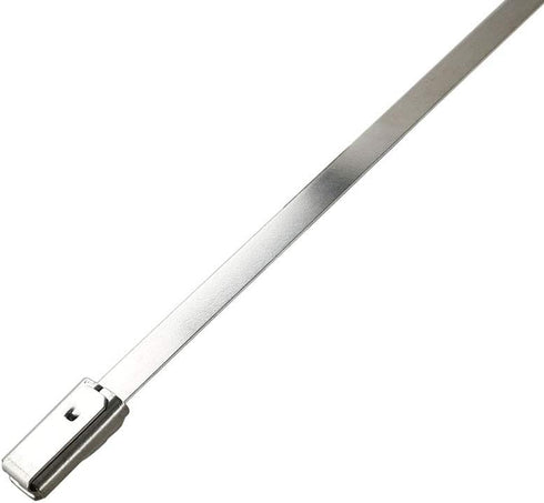 HS Metal Zip Ties Stainless Steel Cable Tie 11.8 Inch (100 Pack) Extra Heavy Duty Self-Locking Strap Ties 225 Lbs Perfect for Exhaust,Fence Outdoo...