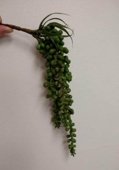 FLIPPED 3 Pack Artificial Plant Succulent Plants Hanging String Pearls Plant Fake Lover Tears Plants ((Green&13.7 in)...