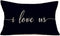 I Love us Quote Decorative Cushion Cover Pillow Cases Covers Cotton Linen Oblong Throw Pillow Case Couple Wedding Love Gift 12"x20" Black...