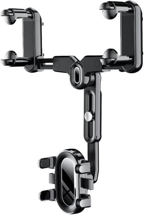 360°Rotatable and Retractable Car Phone Holder, Multifunctional Adjustable Mount, Universal Rearview Mirror Phone Holder for All Mobile Phones (Fo...