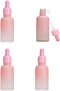 1 oz Dropper Bottle,4 Pcs 30ml Gradient Pink Glass Eye Dropper Bottles with Pink Top Cap for Essential Oils,Empty Refillable Glass Dropper Bottle ...