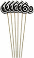 amscan The Party Continuous 60th Birthday Party Molded Candle on a Stick Decoration, Pack of 6, Multi, 9 1/2" Wax, stick...