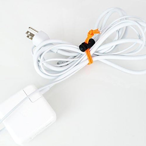 Foto&Tech Multipurpose Extra Thick Elastic Cable Tie and Organizer, Adjustable Cable Strap Toggle Tie, Reusable Tangle Tamer, Cable Management for...