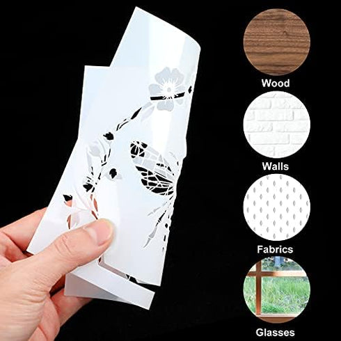 Tenare 12 Pieces Bee Honeycomb Stencil Template Reusable Honeycomb Honey DIY Bee Sweet Template Welcome to Our Stencils for DIY Craft on Wood Wall...