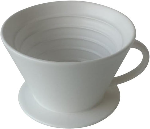flat-bottom ceramic pour-over coffee dripper....