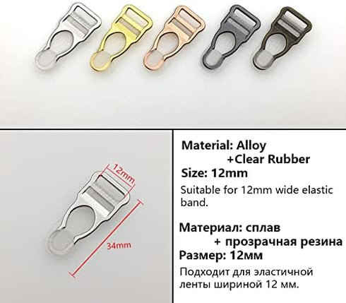 1/2" Suspender Clips Garters End buckle for making clothing Parts DIY/Replacement Accessories (Silver)...