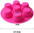 7 Cavity Silicone Air Fryer Muffin Pans Nonstick Brownie Cake Mold Round Pudding Cupcake Recipe Tray Bakeware, Rose...