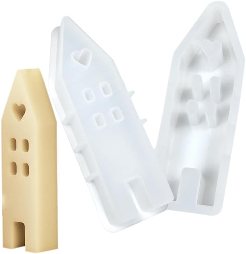 2 Pcs Resin Molds, Love House Resin Earring Mold for Epoxy Resin Silicone Molds DIY Craft Supplies 3D Mold Resin Mold (A_ 6.48x2.12x2.08 inch)...