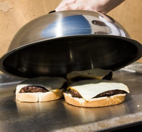 Griddle Accessories - Heavy Duty 12 Inch Round Basting Cover - Stainless Steel - Cheese Melting Dome and Steaming Cover - Best for Use in Flat Top...