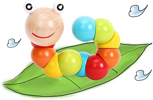 Wooden Toys Baby's Adorable Caterpillar Puppet Toy with Bright Color for Early Education...