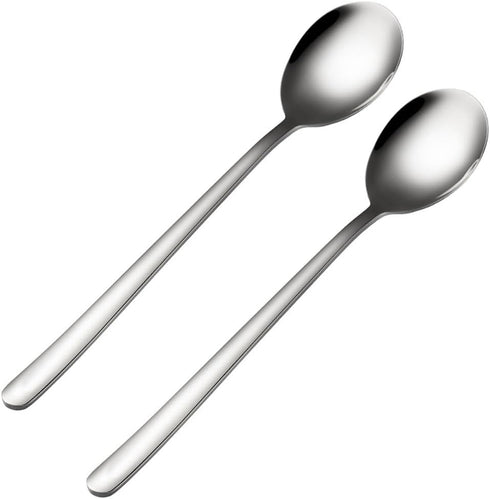 Spoons, Korean Spoons with Long Handles, 2 Pieces Soup Spoons Stainless Steel, Rice Spoon, Asian Soup Spoon, for Home, Kitchen, or Restaurant...
