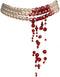 Dripping Blood Choker Imitation Pearls Halloween Party Necklace Gothic Vampire Party Costume...