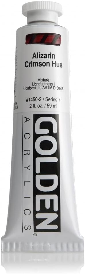 2 Oz Heavy Body Historical Hue Acrylic Paint Color: Alizarin Crimson Hue...
