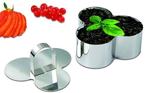 Newline NY Stainless Steel Dessert Rings 4 Pcs Plum Blossom Shape Molded Starters Appetizers Salads, Pastries Mousse Molding Layering Cutter...