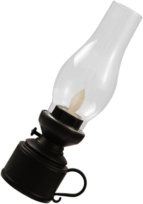 Zerodeko Kerosene Lamp Vintage Flameless Table Lamp Led Kerosene Lantern Clear Hurricane Lamp Battery Operated Nightstand for Bedroom Living Room ...