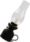 Zerodeko Kerosene Lamp Vintage Flameless Table Lamp Led Kerosene Lantern Clear Hurricane Lamp Battery Operated Nightstand for Bedroom Living Room ...