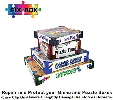 X Large Set: Corner support pieces to repair and protect your game or puzzle box. Clip over broken lid corners to cover damage & reinforce box. Fi...