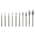Grinding Burr Set 11pcs Olive Shape Non-Metallic Carving Silver Polishing Kits Industry Tool Diamond Burr Bits Carving, Engraving, Grinding...